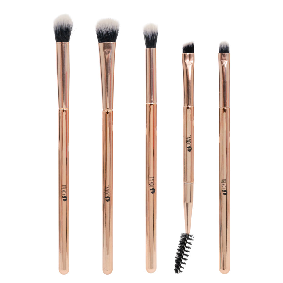 Kit X5 Brochas Ojos Metálica Oro Rosa Trendy