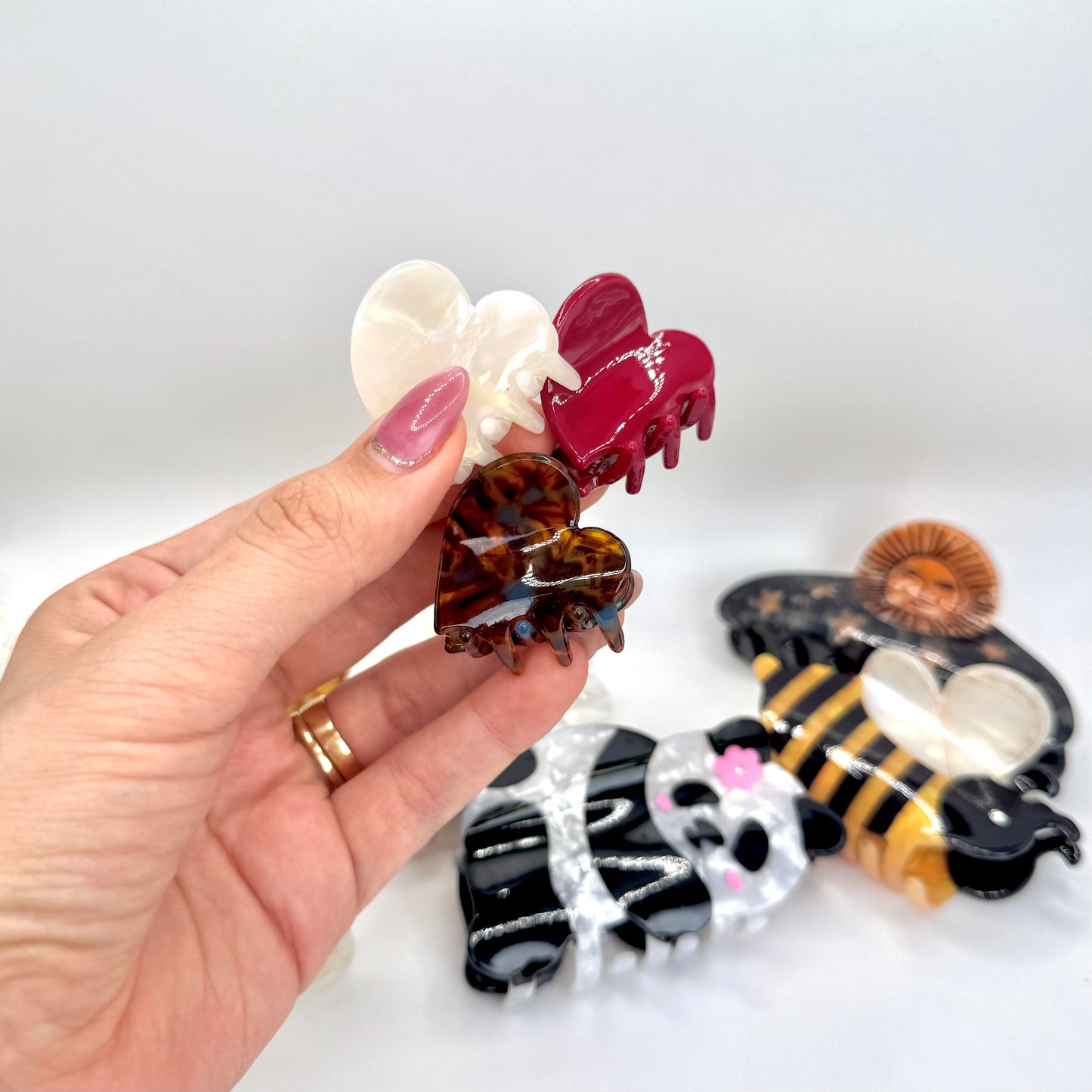 Hair Clip Corazones Pequeños