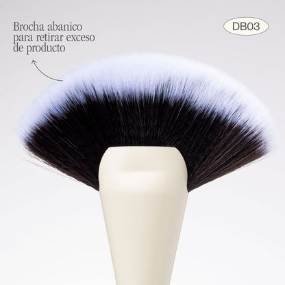 Brocha Duo Glam 03 Contorno / Abanico Atenea