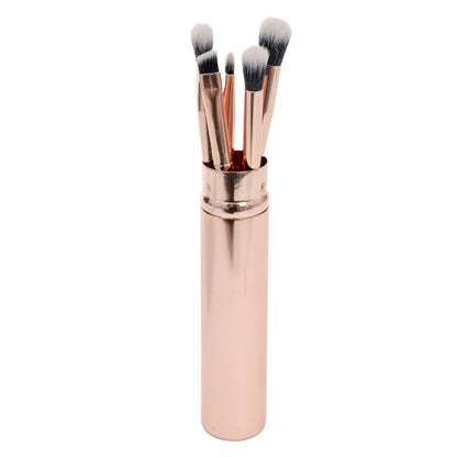 Kit X5 Brochas Ojos Metálica Oro Rosa Trendy