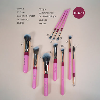 Kit X10 Brochas Fluffy Montoc