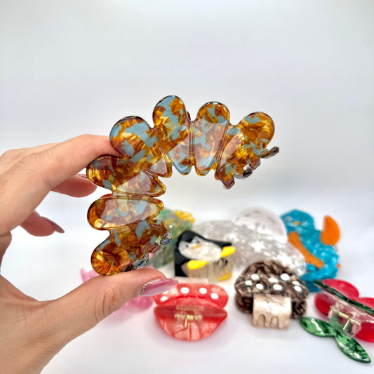 Hair Clip Mármol Marrón