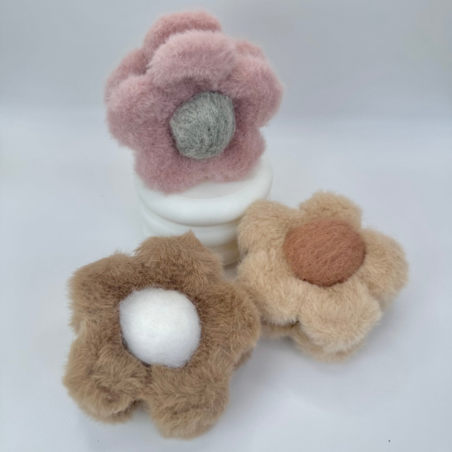 Hair Clip Flor Peluche Grande